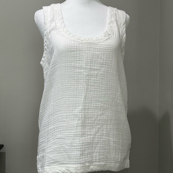 Faherty Dream Cotton Gauze Scoop Tank White Size XS NWOT - Picture 2 of 6